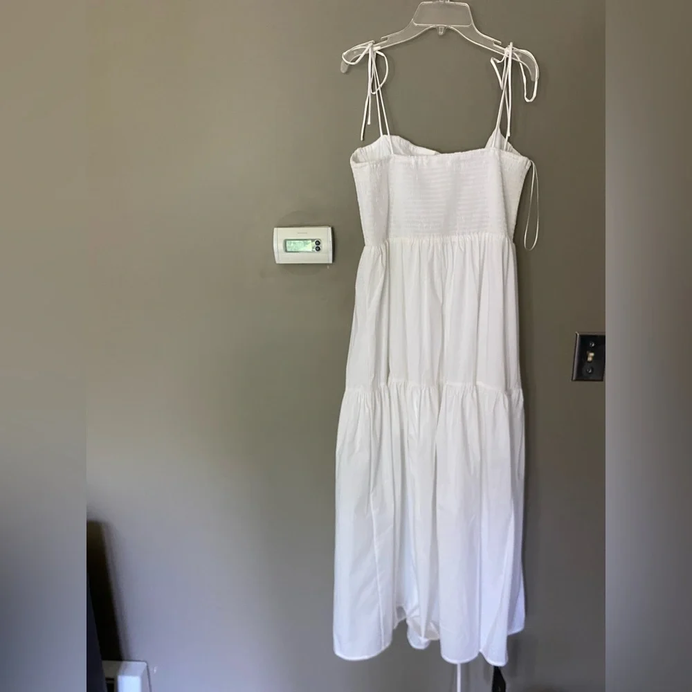 NWT ASTR THE LABEL White Smocked Ruffle Tiered Bustier Midi Maxi Dress Size XL - Picture 4 of 9